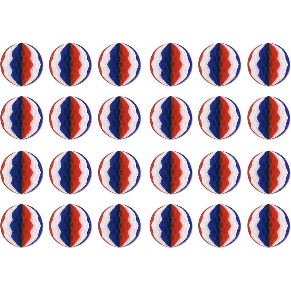 imageBeistle 24 Piece Red White and Green Tissue Balls for Christmas Mexican Italian Decorations 12quotRedWhiteBlue