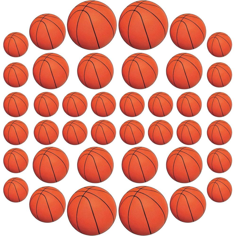 imageBeistle 24Piece Paper Basketball Cut Outs Sports Theme Wall Decorations for Birthday Party and Game Day Celebrations Classroom Dcor 135quotBasketball Cutouts  40 pack