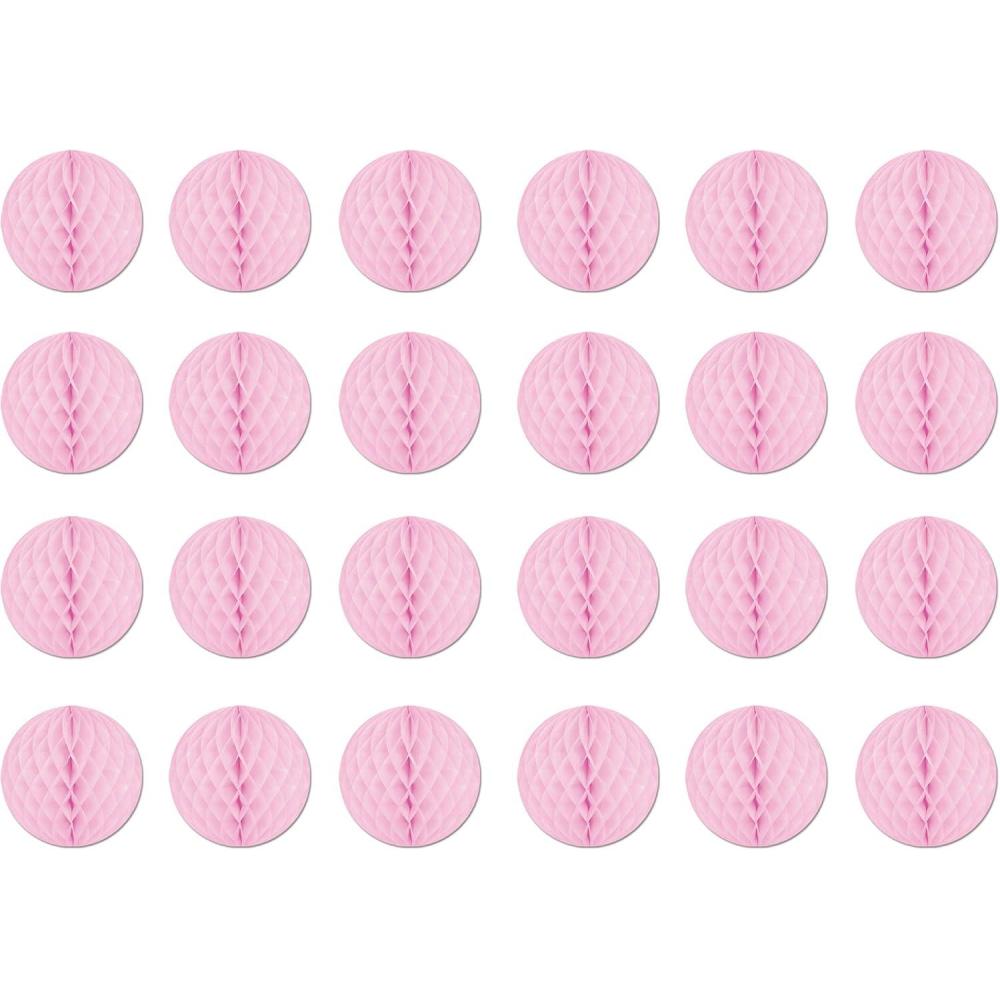 imageBeistle 24Piece Tissue Balls in Pink Decorative CeilingWall Hanging for Birthday BridalBaby Shower Anniversary Events Parties 12quot