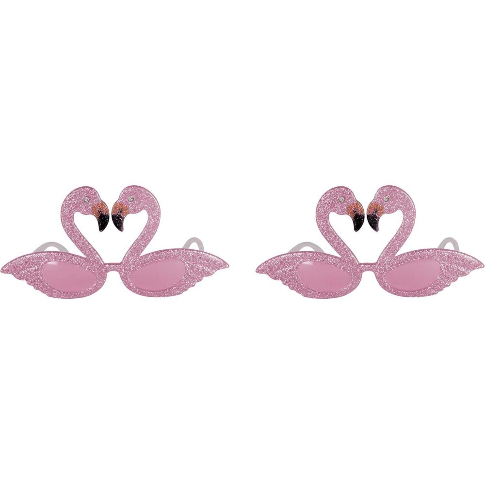 imageBeistle 3 Piece Glittered Flamingo Novelty Glasses For Luau Party Favors Hawaiian Theme Photo Booth PropsGlittered Flamingo Fanciframes  2 Pack