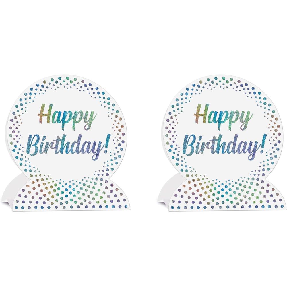 imageBeistle 3D Happy Birthday Centerpieces 875quot x 155quot Set of 2  Multicolored Balloon Milestone Party Table DecorationsFoil Oh Baby  PinkGold