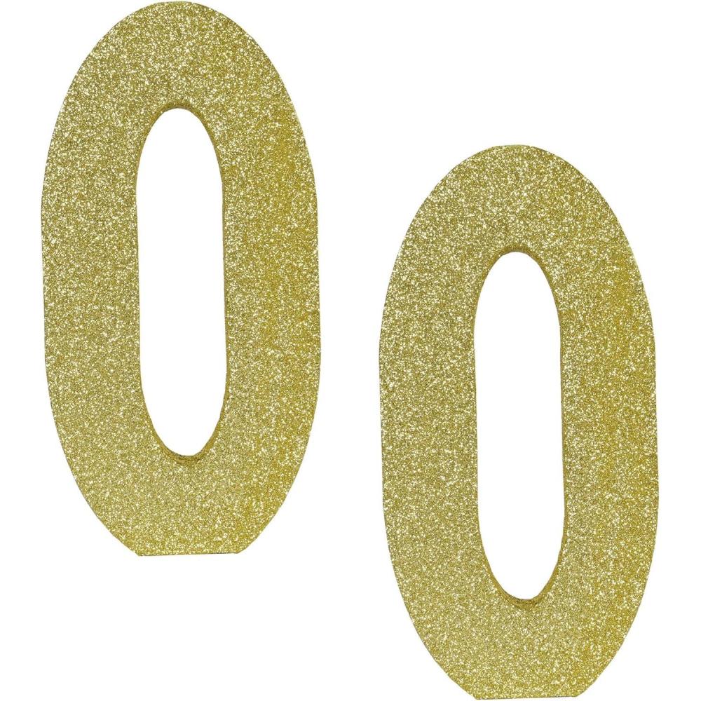 imageBeistle 3D Number 60 Centerpiece 8quot x 8quot x 1quot Gold Glittered Foam 60th Birthday Party Decoration Milestone ampamp AnniversaryNumber 0