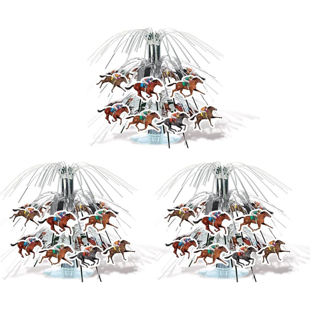 imageBeistle 3Piece Jockey Horse Racing Centerpieces Racehorse Party Supplies Equine Race Day Decorations Equestrian Event Table Accessories 75quot