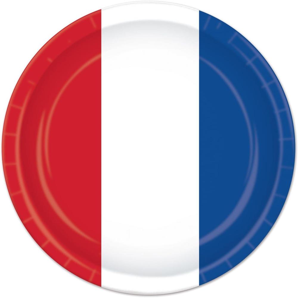 imageBeistle 4th of July Patriotic Round Plates 9quot RedWhiteBlue