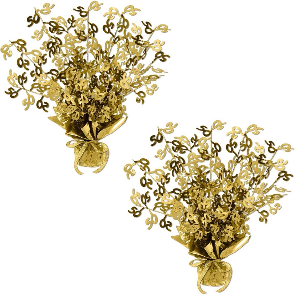 imageBeistle 54280GD Gold 50 Gleam N Burst Centerpiece 15Inch Gold2
