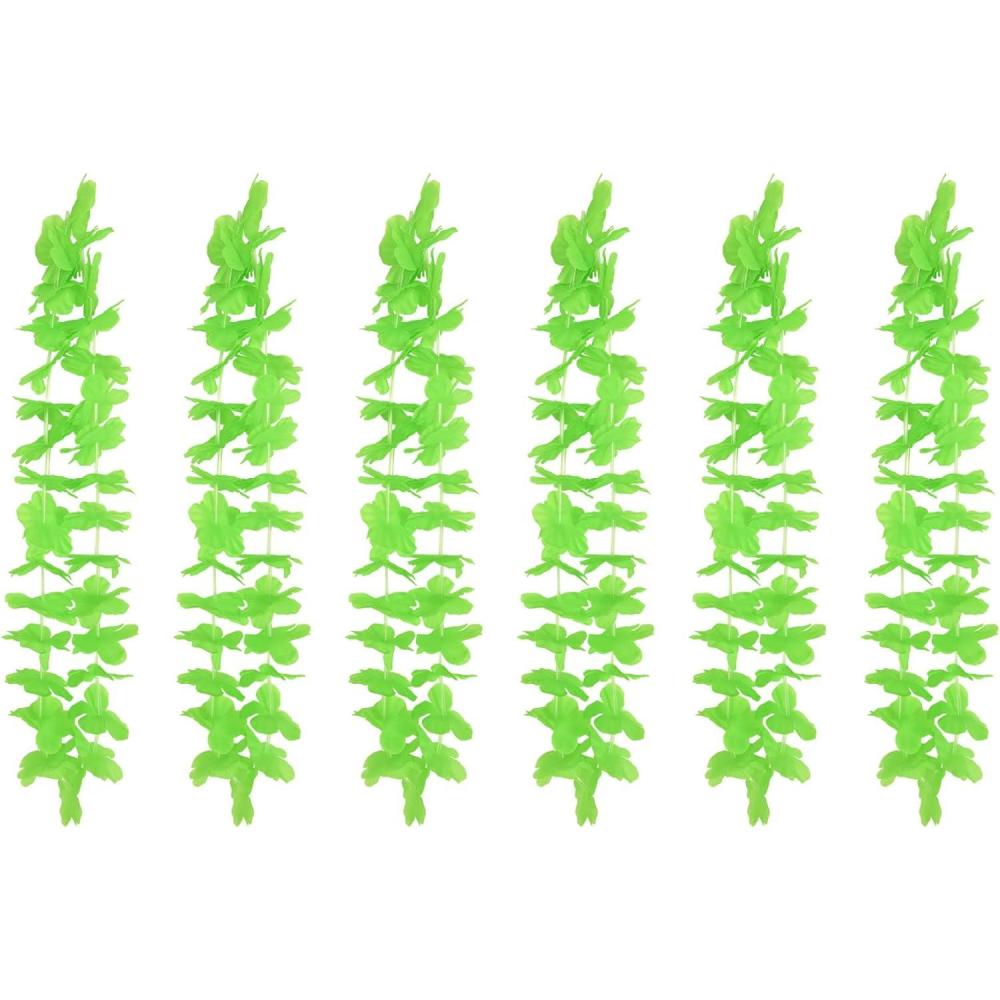imageBeistle 6 Piece 40quot Light Green Floral Hawaiian Leis for Luau Party Supplies and Tropical Favors