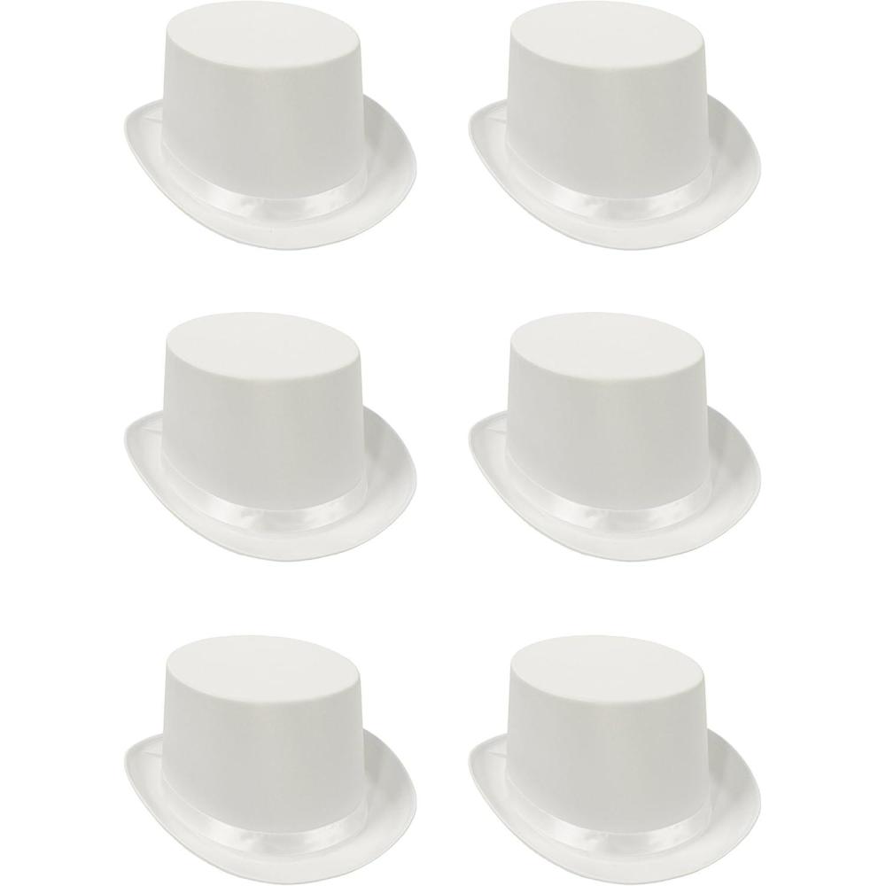 imageBeistle 60839W 6Pack Satin Sleek Top Hat White