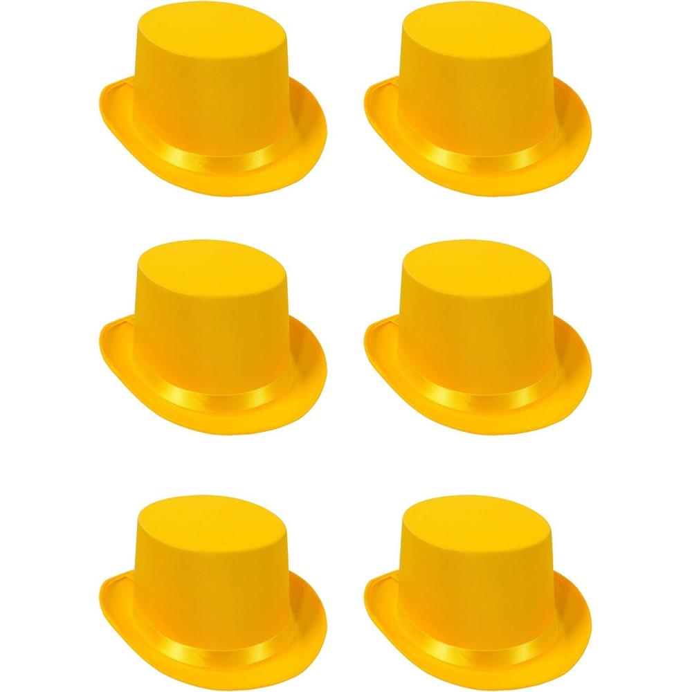imageBeistle 60839Y 6Pack Satin Sleek Top Hat Yellow