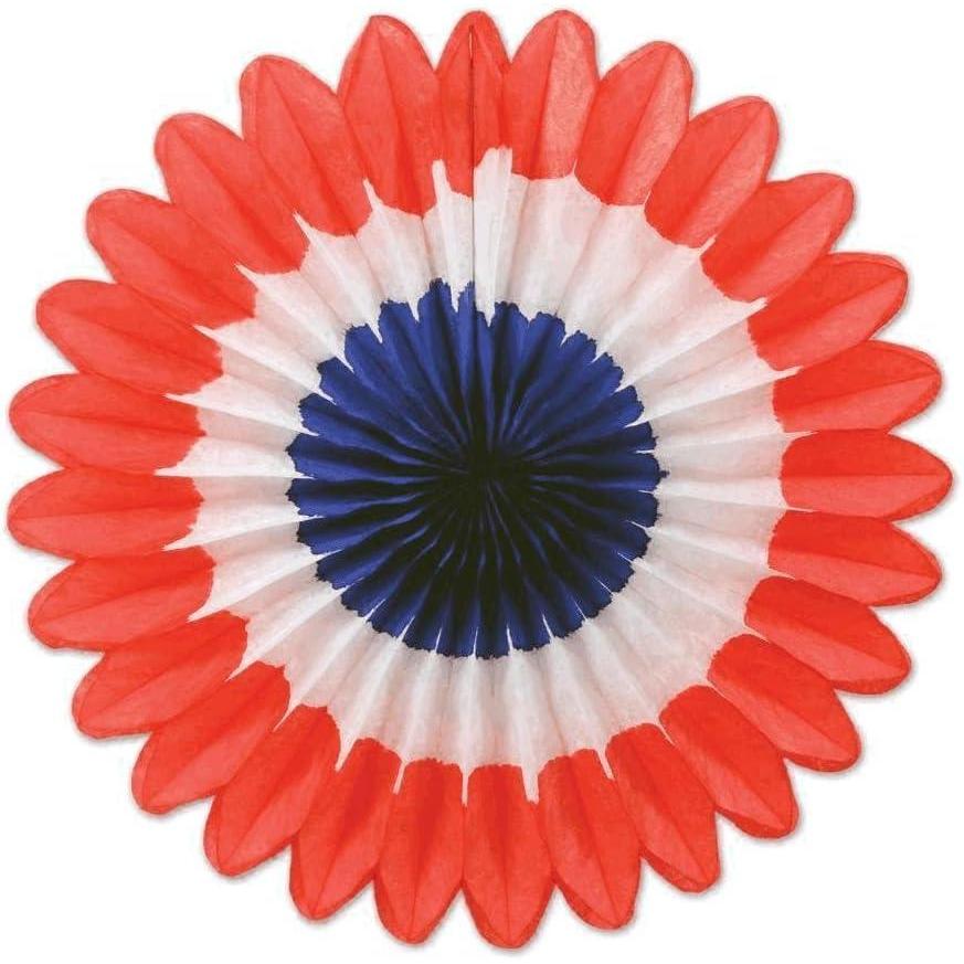 imageBeistle 6Inch 6Pack Tissue Fans Mini green 54137GRed  White and Blue