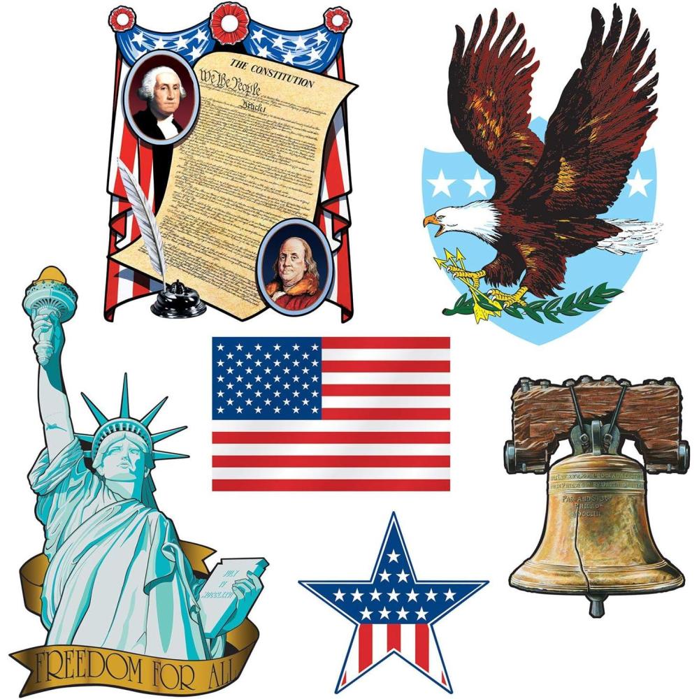 imageBeistle American Flag Cutouts in 2 sizes 18 Pack  Patriotic Decorations for Wall Backdrop 4th of July Memorial Day ampamp Classroom Party Supplies Stars ampamp Stripes Pride Themed Summer USA Holiday DecorPatriotic Cutouts