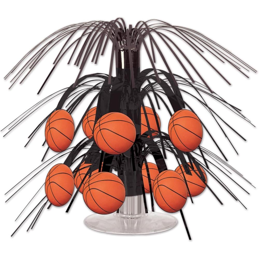 imageBeistle Basketball Mini Cascade Centerpiece 7 12Inch BlackBrown
