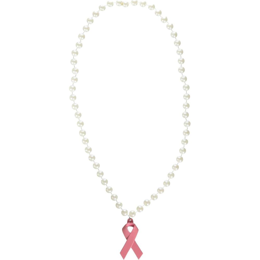 imageBeistle Beads with Pink Ribbon Medallion 40Inch