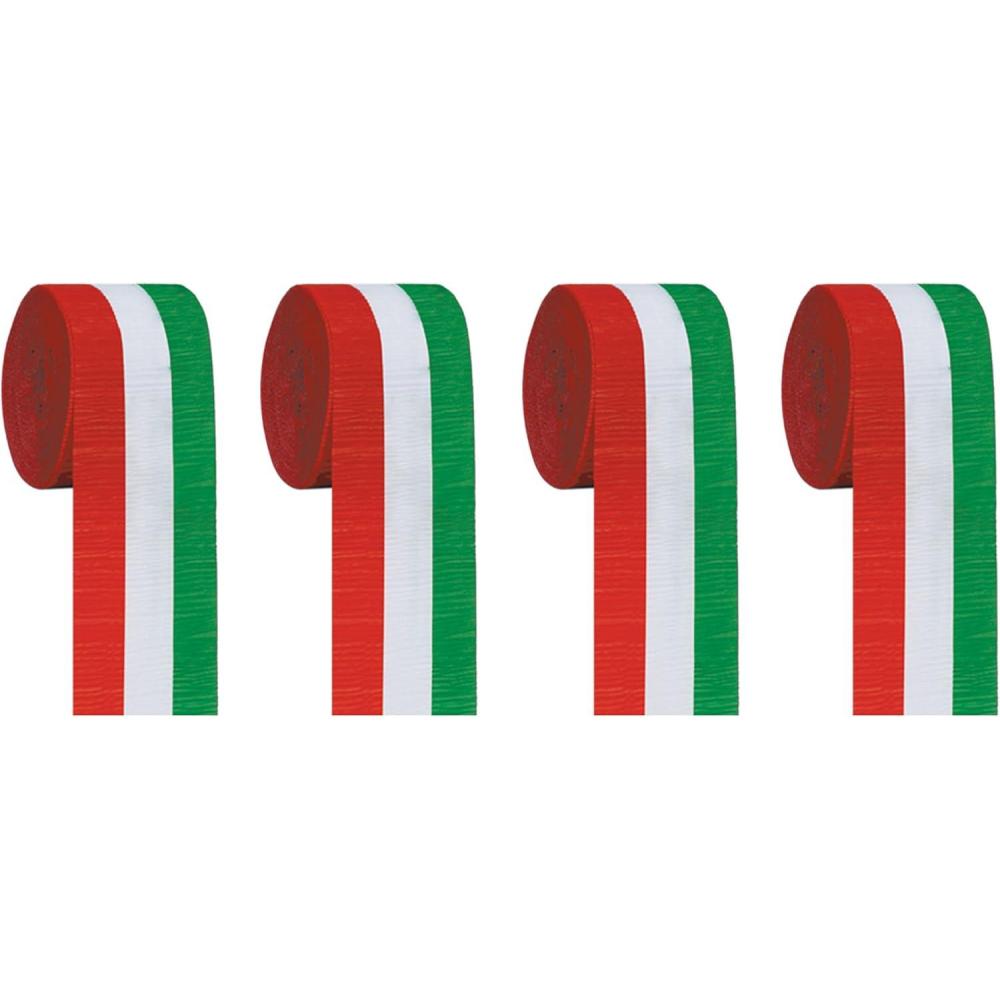 imageBeistle FR Red White ampamp Green Crepe Streamer4 piece