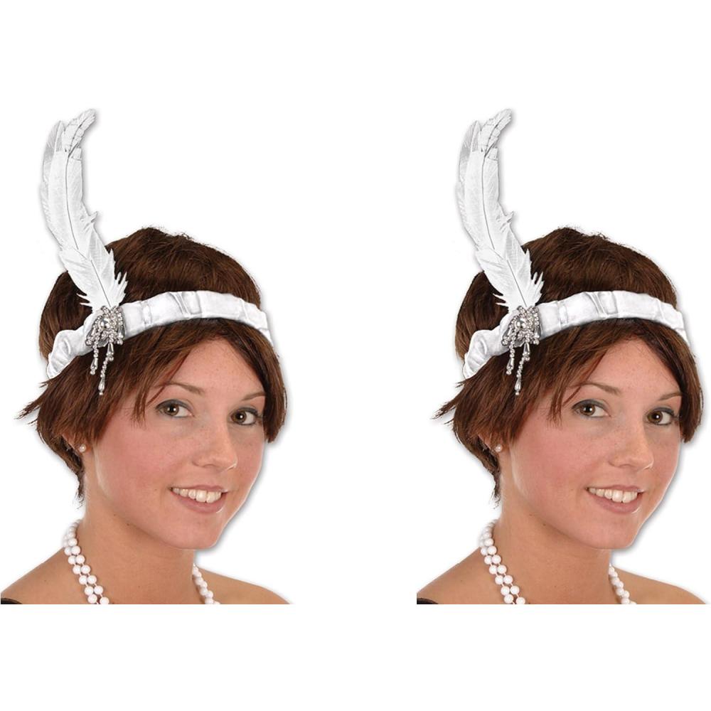 imageBeistle Flapper HeadbandFlapper Headband  White  2 Pack
