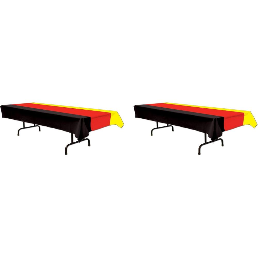 imageBeistle German Plastic Tablecover 54quot x 108quotGerman Tablecover  2 pack