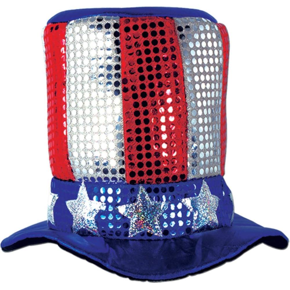 imageBeistle Glitz N Gleam Uncle Sam Top Hat Independence Day Memorial Day Patriotic Stars ampamp Stripes Novelty Photo PropGlitz N Gleam Uncle Sam Top Hat 1pack