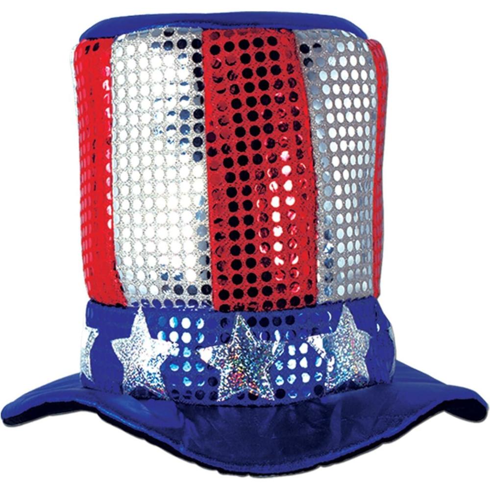 imageBeistle Glitz N Gleam Uncle Sam Top Hat Independence Day Memorial Day Patriotic Stars ampamp Stripes Novelty Photo PropGlitz N Gleam Uncle Sam Top Hat  a
