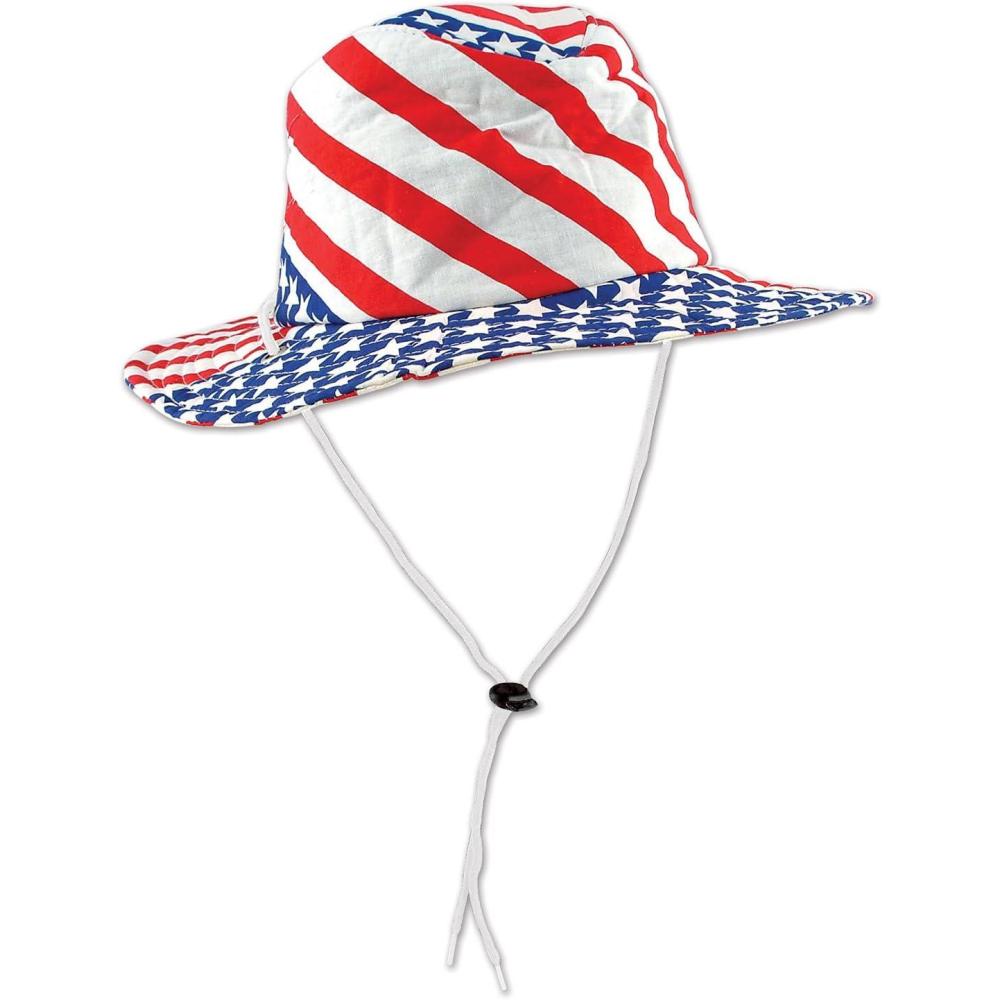 imageBeistle Glitz N Gleam Uncle Sam Top Hat Independence Day Memorial Day Patriotic Stars ampamp Stripes Novelty Photo PropPatriotic Flag Hat 1pack