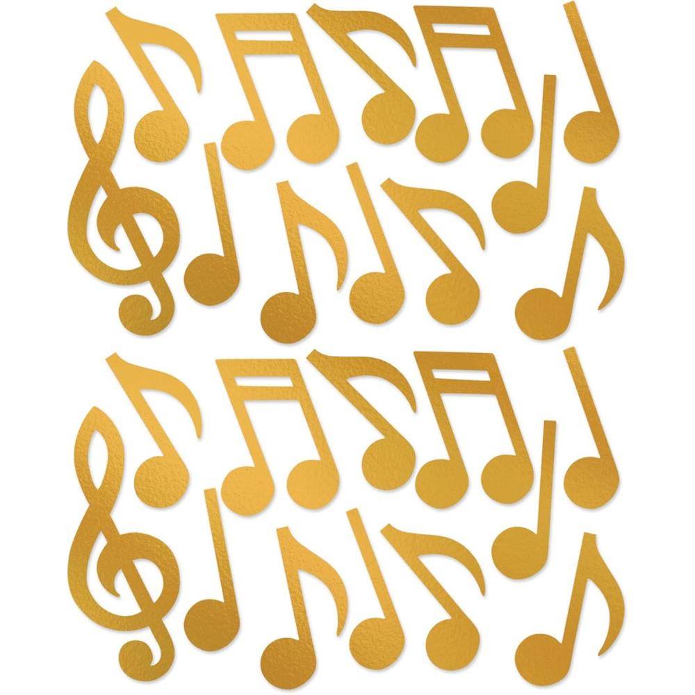 imageBeistle Gold Foil Musical Instruments CutoutsGold Foil Musical Notes Silhouettes