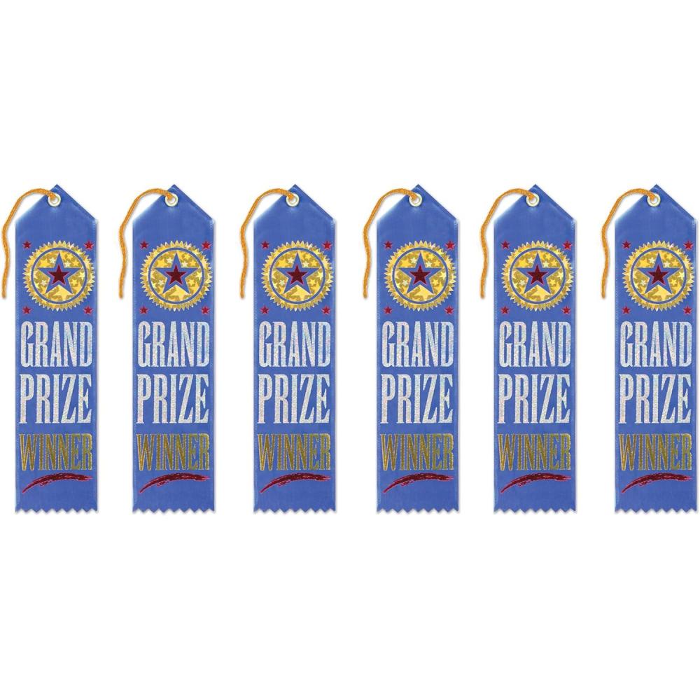 imageBeistle Grand Prize Winner Award Ribbons 2quot x 8quot 6 Award Ribbons In Package