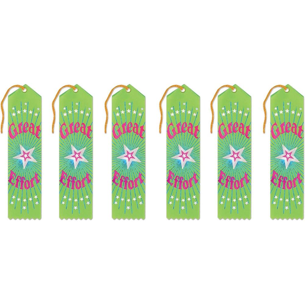 imageBeistle Great Effort Award Ribbons 2 by 8Inch Multicolor 6Pack