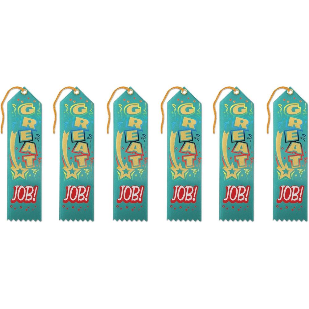 imageBeistle Great Job Award Ribbons 2 by 8Inch 6Pack