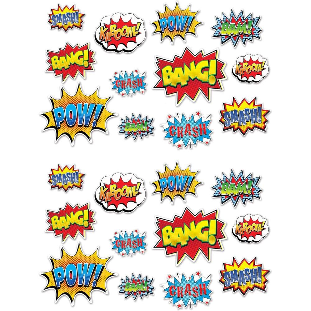 imageBeistle Hero Action Sign Cut Outs 24 Piece Comic Decorations Birthday Party Supplies 6  125 Multicolored