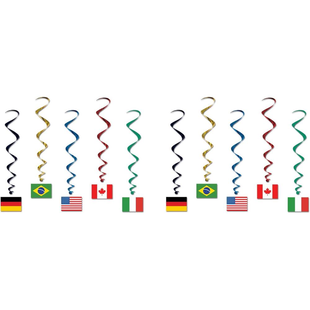 imageBeistle International Flag Whirls 10 Piece MulticoloredInternational Flag Whirls 10Pack