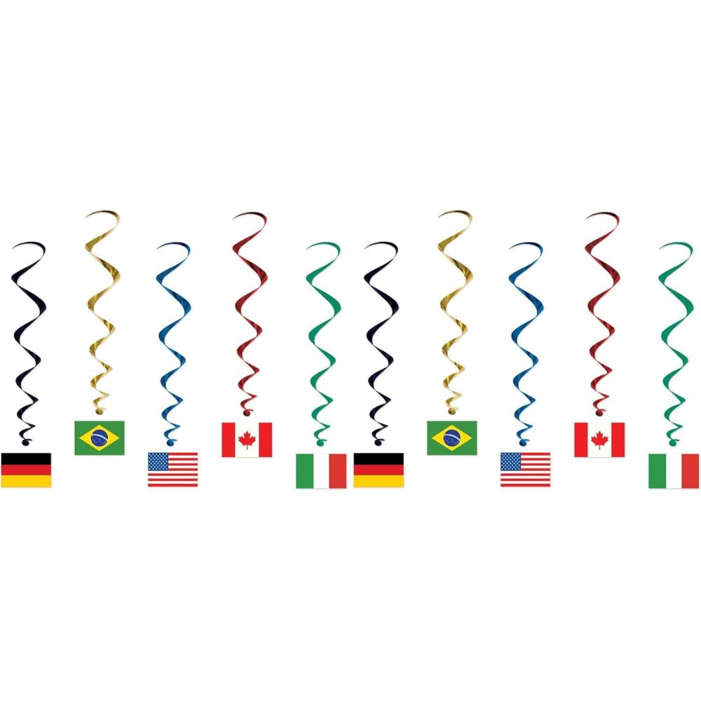 imageBeistle International Flag Whirls 10 Piece MulticoloredInternational Flag Whirls