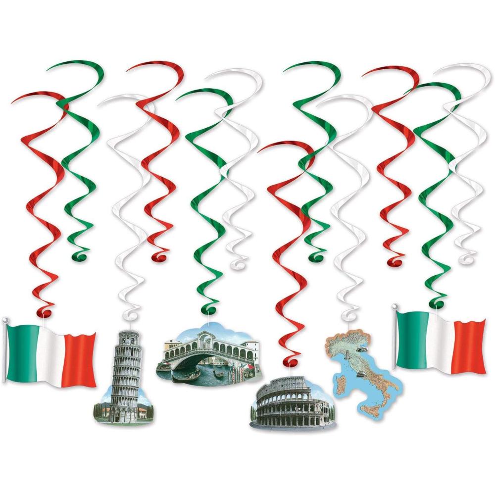 imageBeistle Italian Hanging Swirls 12 Pcs  1 Pack