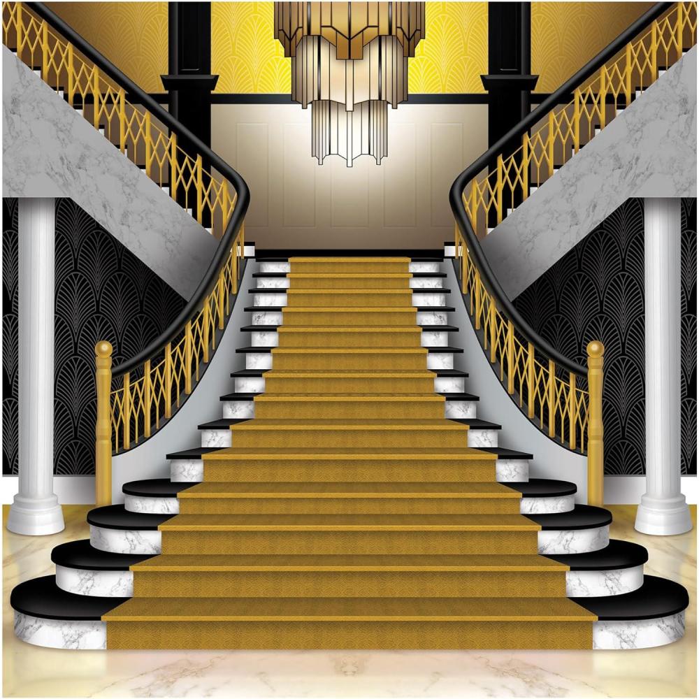 imageBeistle Large 7 x 6 Cardboard Great 20s Grand Staircase Photo Prop Prom Decor 1920s Parties Photography Backgrounds