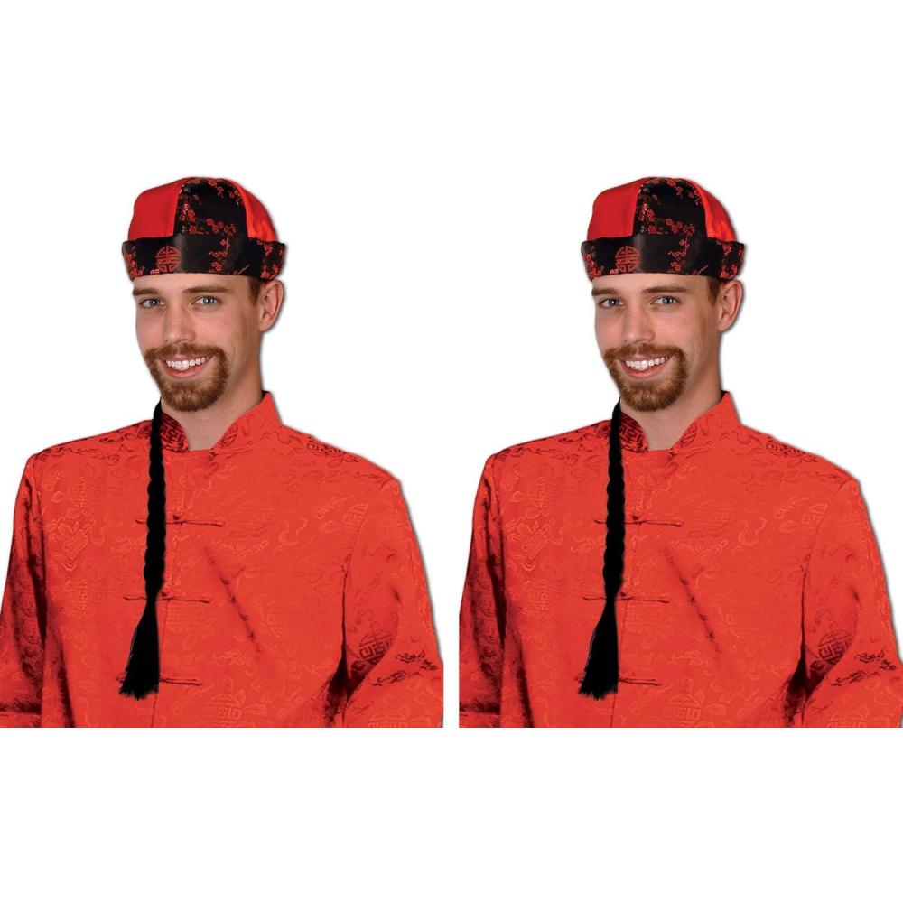 imageBeistle Mandarin HatMandarin Hat WBraid  2 Pack