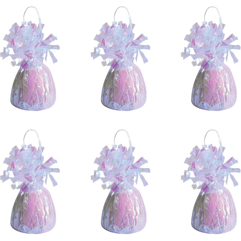 imageBeistle Metallic Wrapped Balloon Weight  6 Pack Opalescent Balloon Centerpiece and Bouquet Holders Party Decoration Accessories and Event Dcor for Birthdays Weddings and Graduation Parties 6 Oz