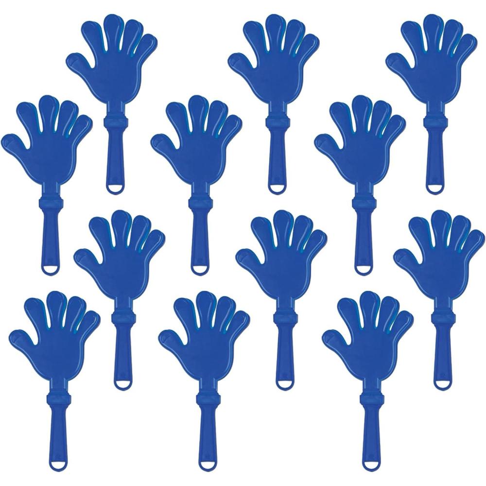 imageBeistle Pack of 12 Plastic Hand Clappers in Blue School Spirit Noise Makers for Pep Rallys Team Sports Games Birthday Party Favors Party Supplies 75quotBlue