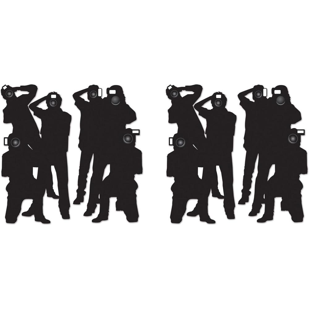 imageBeistle Paparazzi Cutouts  4Count Thin Printed Clear Plastic Hollywood Photographer Wall Backdrop Decorations for Awards Night Parties Celebrity Photo Props and VIP Event Dcor 53quot