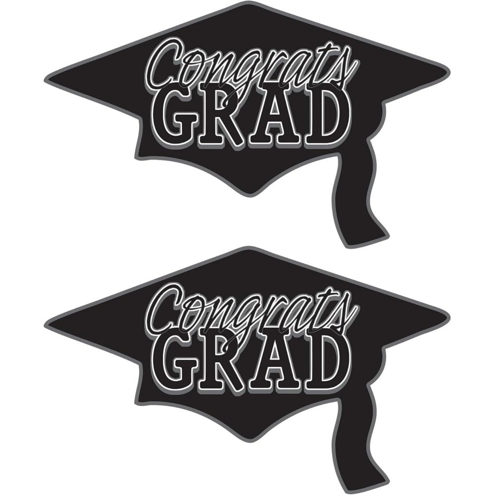 imageBeistle Red Congrats Grad Cutouts 2Count Large Graduation Cap Decorations for Celebrations High School and College Academic Achievement Party Supplies 2225 x 3675Black