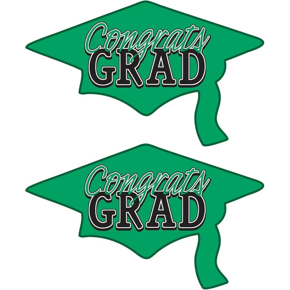 imageBeistle Red Congrats Grad Cutouts 2Count Large Graduation Cap Decorations for Celebrations High School and College Academic Achievement Party Supplies 2225 x 3675Green