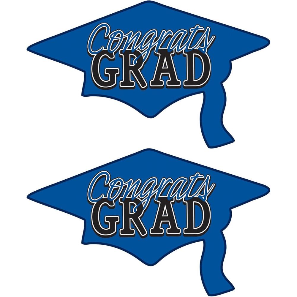 imageBeistle Red Congrats Grad Cutouts 2Count Large Graduation Cap Decorations for Celebrations High School and College Academic Achievement Party Supplies 2225 x 3675Blue