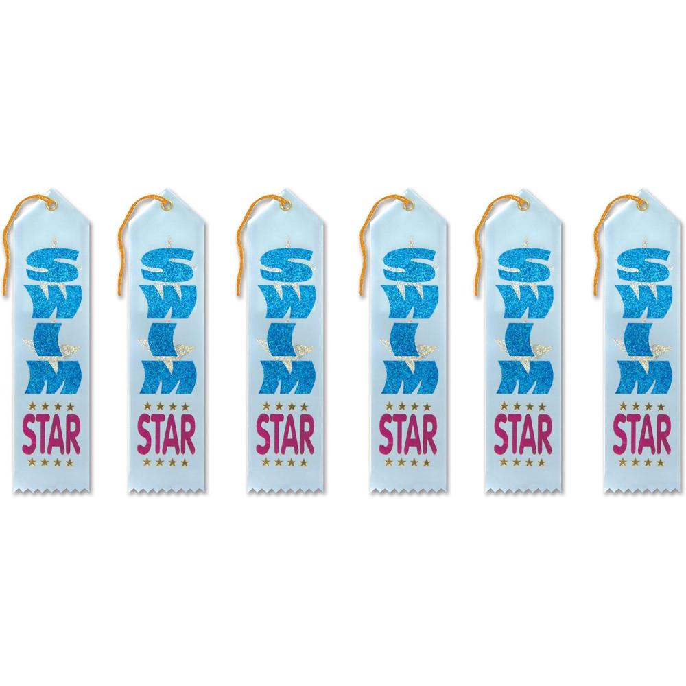 imageBeistle Swim Star Award Ribbon 2Inch by 8Inch 6Pack