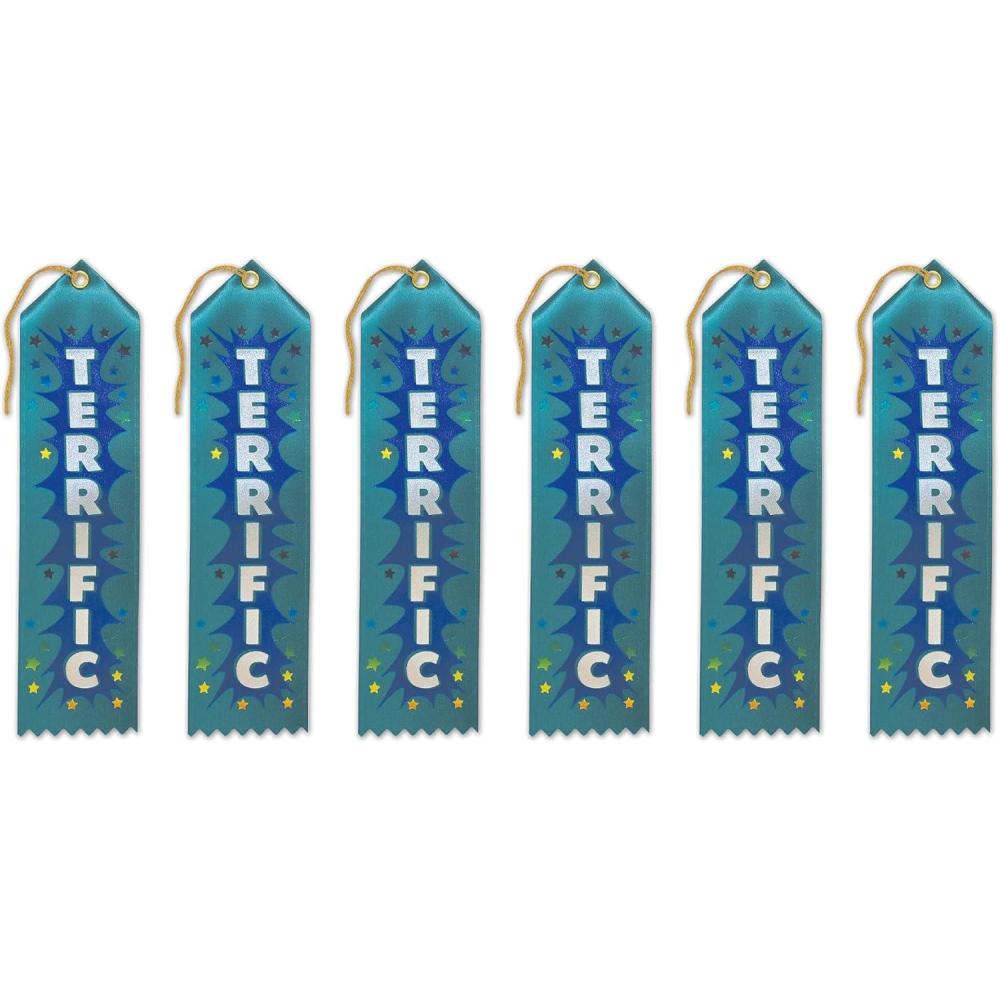imageBeistle Terrific Award Ribbons 2 by 8Inch 6PackMulticolored