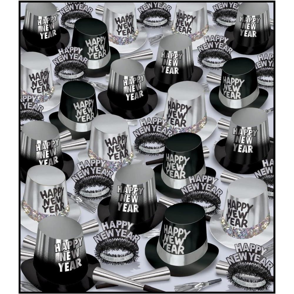 imageBeistle The Great New Years Eve Party Kit Assortment for 300 People  NYE Hats Tiaras Horns Noisemakers  Photo Booth Props For Celebration