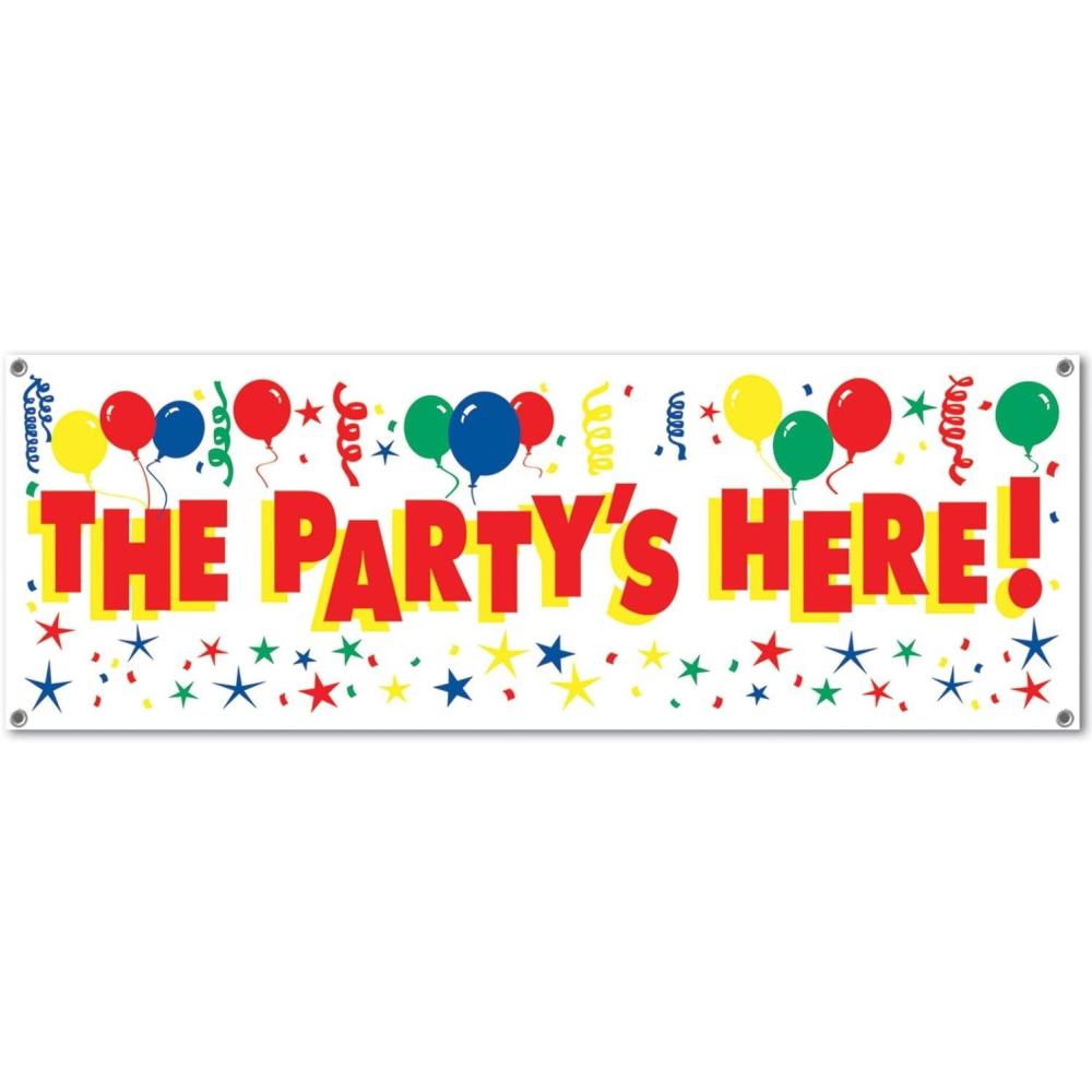 imageBeistle The Partys Here Sign Banner5 x 21