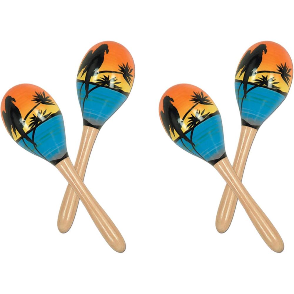 imageBeistle Tropical Fun Party Maracas 4 Piece 8quot Multicolor