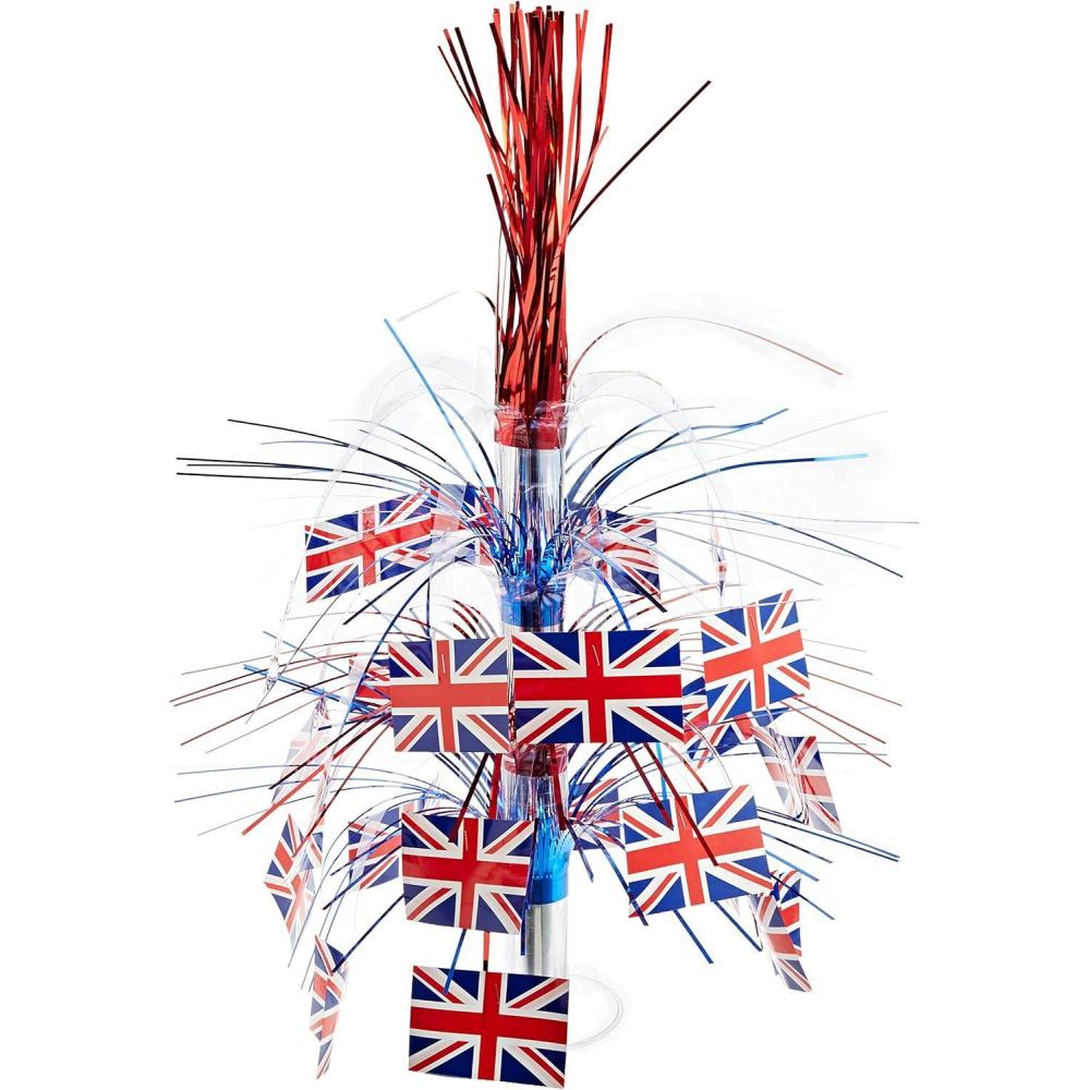 imageBeistle Union Jack Pennant Banner 11quot x 12 RedWhiteBlue59853British Flag Cascade Centerpiece
