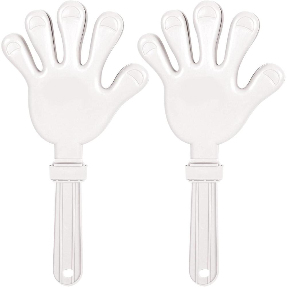 imageBeistle White Giant Hand Clappers  2 Count Plastic Stadium Noise Makers for Sports Games Pep Rallies Graduations Parades Tailgates Fan Spirit Cheering Accessories and Party Celebrations 15 x 75