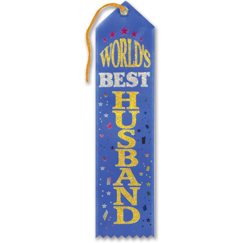 imageBeistle Worlds Best Husband Award Ribbon