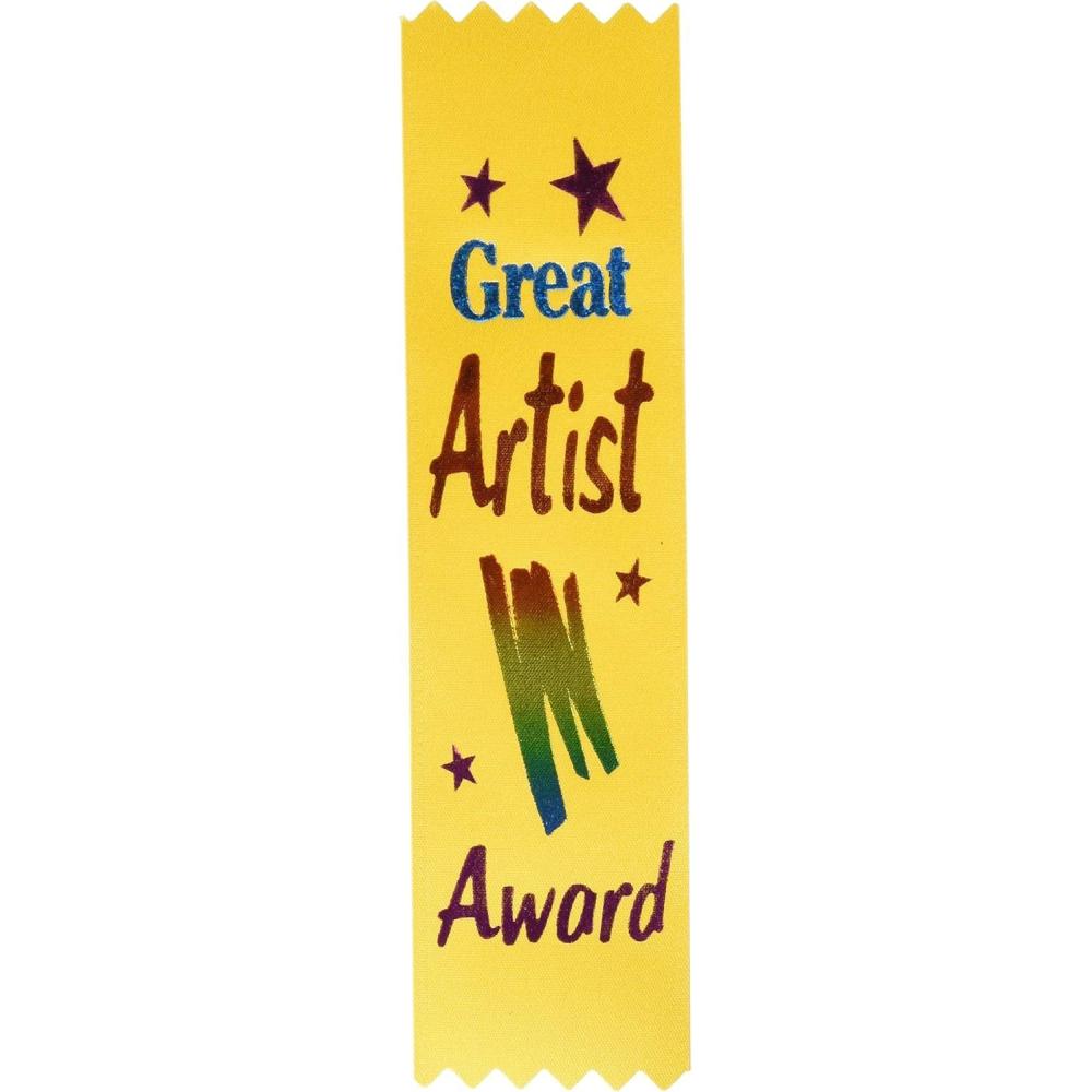 imageBeistle Yellow Great Artist Award Ribbons 10 pcs