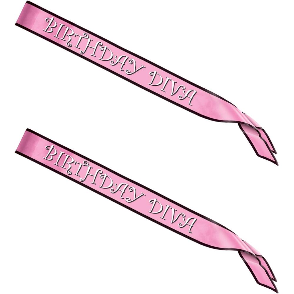 imageBirthday Diva Satin Sash Party Accessory 1 count 1Pkg2 piece