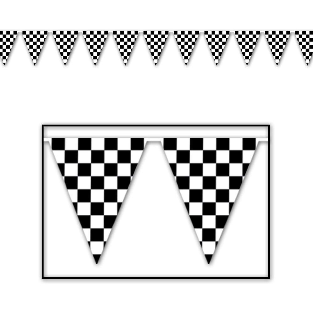 imageCheckered Pennant Banner Party Accessory 1 count 1Pkg1