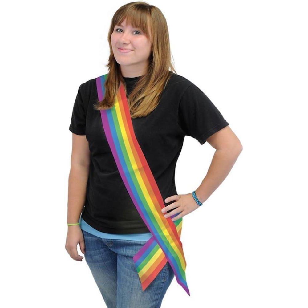 imageForum Novelties 25 Rainbow Flag Satin Sashs 33quot X 4quot Sash